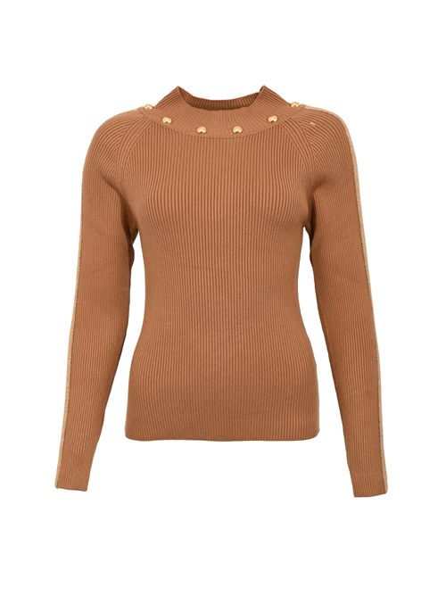 Maglia dolcevita in viscosa lurex NO SECRETS | 253NS057CARAMELLO